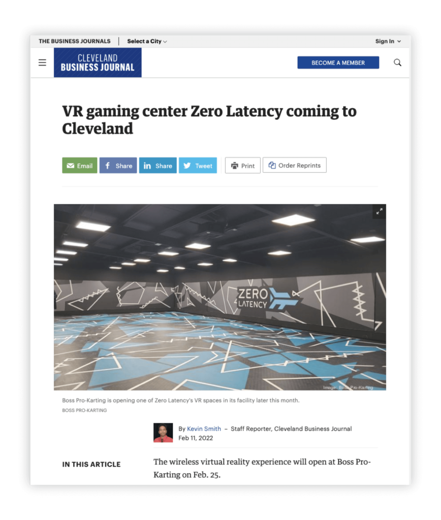 Zero Latency at BOSS VR Arena Sweeney