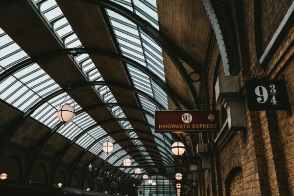 Hogwarts' famous Platform 9 3/4 from the train station