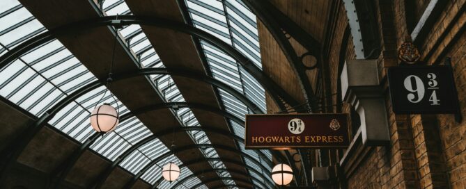 Hogwarts' famous Platform 9 3/4 from the train station