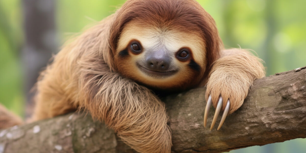 sloth resting on tree branch