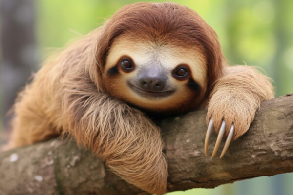 sloth resting on tree branch