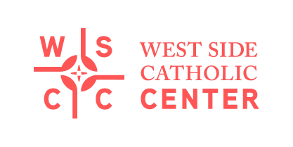 Sweeney Web Logos-01 West Side Catholic Center logo in coral red on white background
