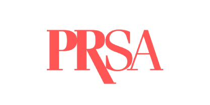 Sweeney Web Logos Awards-09 PRSA Public Relations Society of America logo in coral red on white background