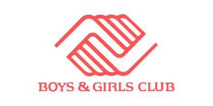 Sweeney NonProfit Logos-21 Boys & Girls Club logo with clasped-hands emblem in coral red on white background