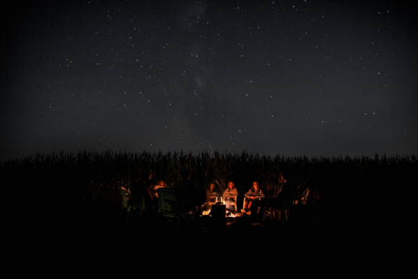 storytelling around a campfire