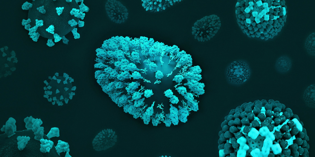 germs under a microscope